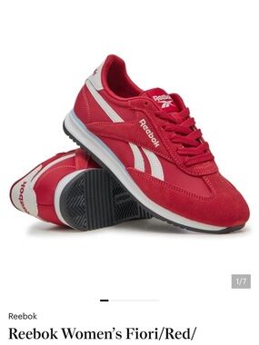 Reebok Women’s Fiori Red and White Retro Trainers